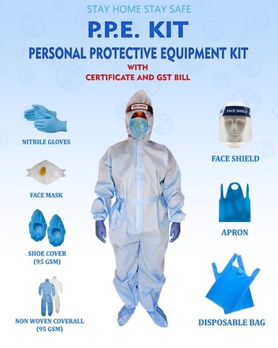 Personal Protective Equipment Kit 95 Gsm Non Woven Body Cover Face 