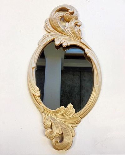 Wooden Frame Hand Mirror