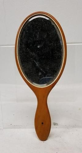 Wooden Frame Hand Mirror