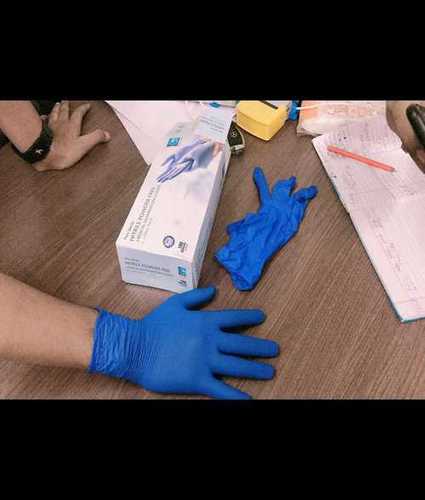 Blue Disposable Nitrile Hand Gloves