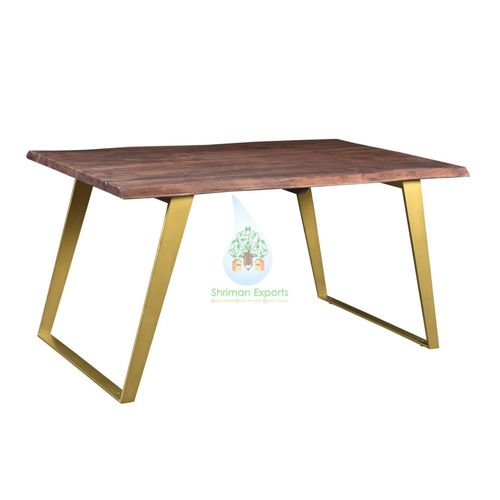 Industrial Live Edge Recycle Wood Dining Table With Metal Legs