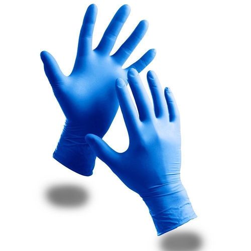 Blue Nitrile Disposable Hand Gloves Elasticity: Good