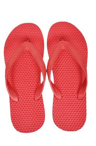 Red Accupressure Flip Flop Slippers