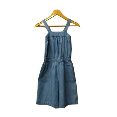 Kids Blue Denim Plain Dress