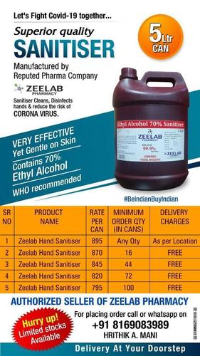 ZeeLab Pharmacy Hand Sanitiser