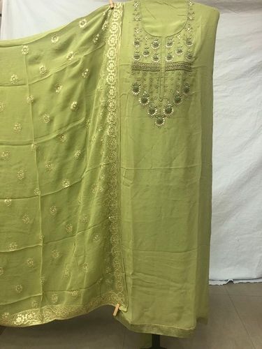 Ladies Hand Embroidered Salwar Suit With Heavy Dupatta