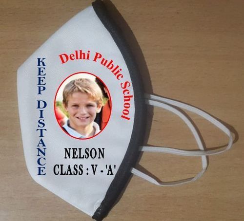 White Colored Fabric Students Mask