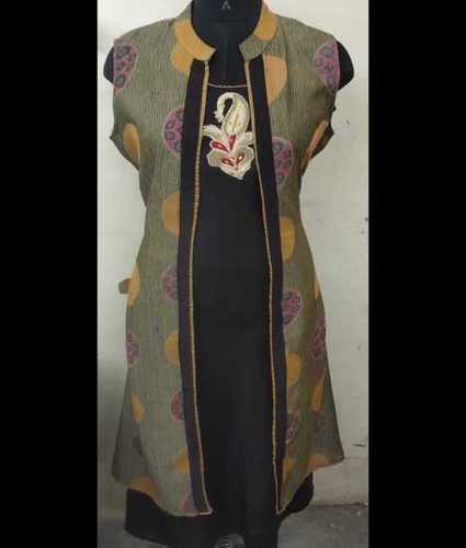 Silk Ladies Embroidered Western Kurti