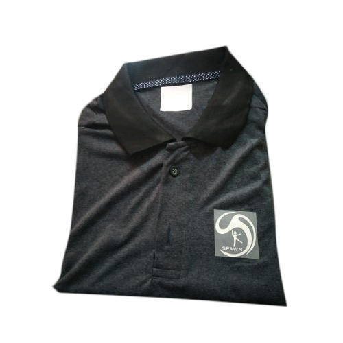 Black Mens Lycra Polo T Shirt