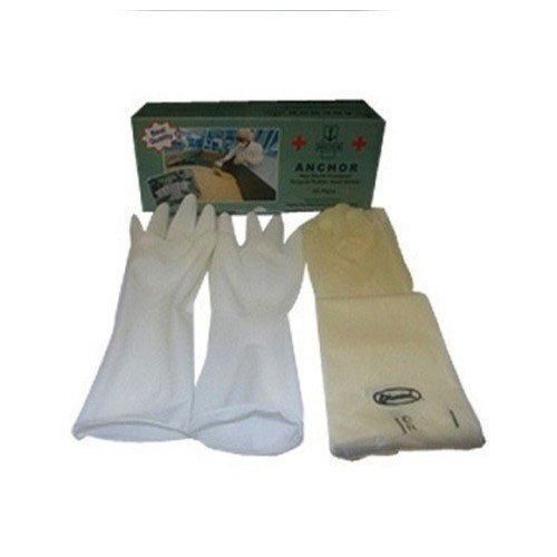 White 295 Mm Elbow Length Rubber Surgical Gloves