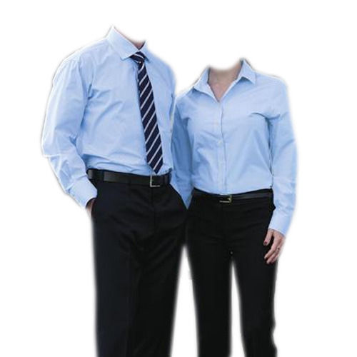 White Mens Full Sleeve Corporate Uniform Shirt