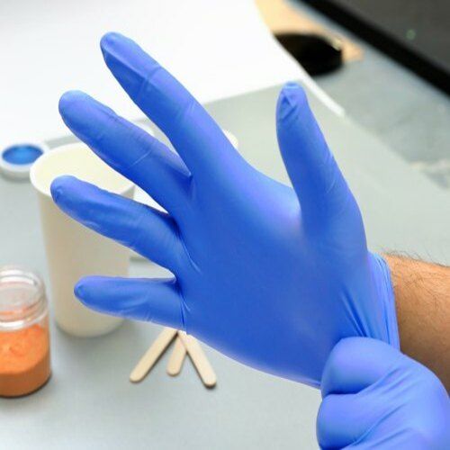 Blue Nylon Gloves, For Industrial, Size: Medium Medical Gloves