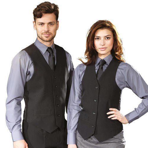 Black Cotton Unisex Hotel Uniform