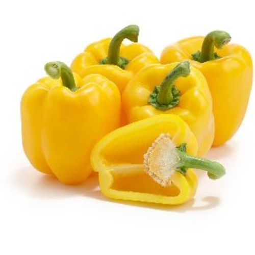 Fresh Organic Yellow Capsicum - Grade A, Oval Shape, Chopped for Cooking, Shelf Life 1-3 Days, Store in Cool and Dry Place