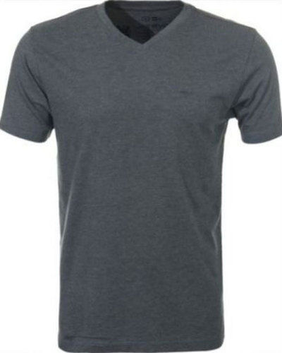 Cotton Mens Grey Round Neck T-Shirt