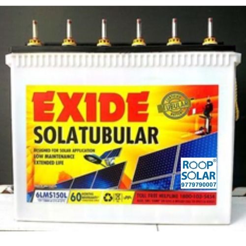 Solatubular Battery 150Ah (Exide) Nominal Voltage: 12 Volt (V)