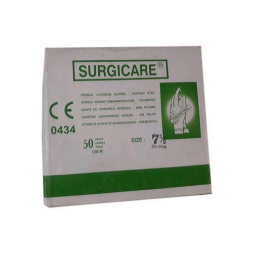 White Surgicare Sterile Surgical Gloves, Size: 7.5"