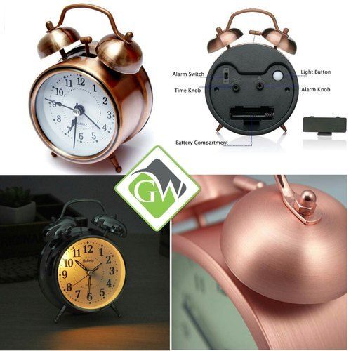 Vintage Alarm Clock (Copper) Gender: Unisex