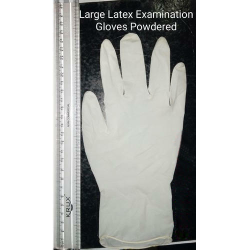 White Large Latex Examination Gloves