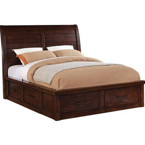 Modern Polished Wooden Bed