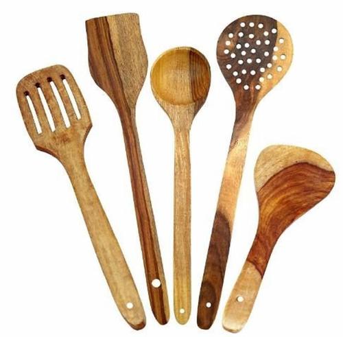 Wooden Cooking Spoon Set For Kitchen Handle Material: Wood