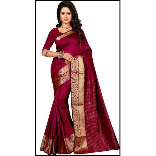 Cotton Silk Kanjivaram Saree with Blouse Piece