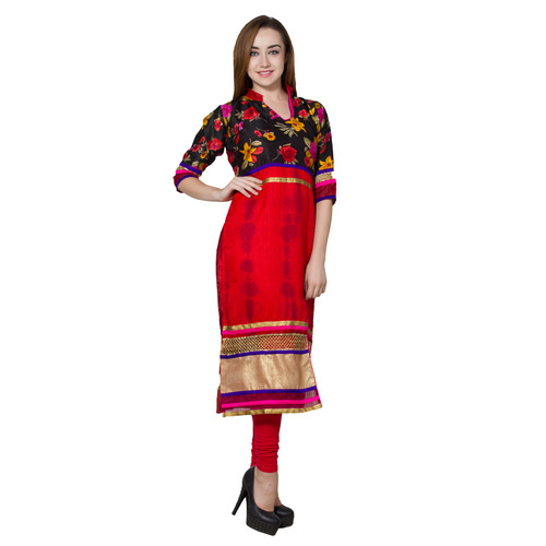 Ladies Straight Multi Color Kurti - Rayon, Size M/L/XL/XXL, 3/4th Sleeve | Anti-Wrinkle, No Fade, Washable, Party Wear