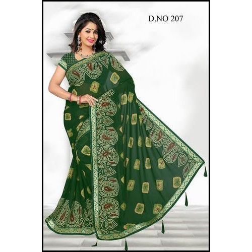 Various Color Available Fancy Designer Bandhani Sarees With Blouse Piece