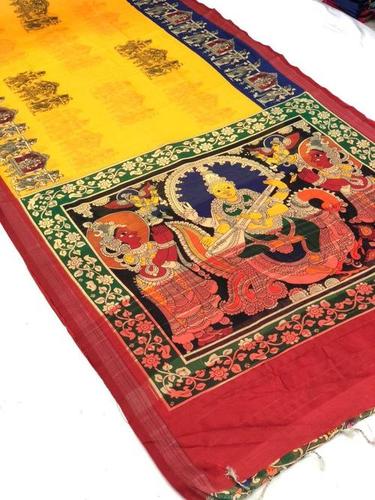 Pure Kolkata Pursabhar Lenin Yellow Saree