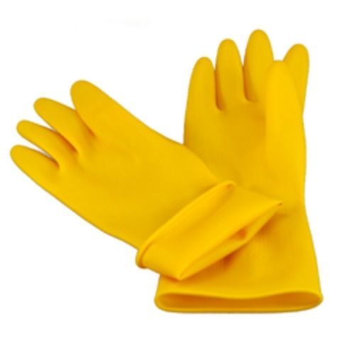 Yellow, White & Orange Unisex Acid Alkali Proof Gloves