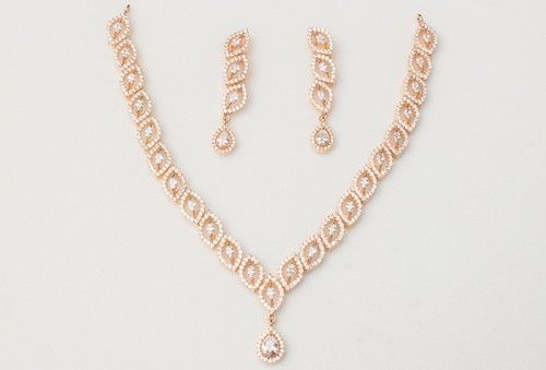 Designer American Cz Diamond Necklace Set