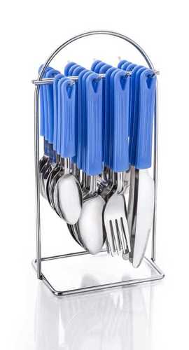 Polished Star Blue Wire Stand Cutlery Set