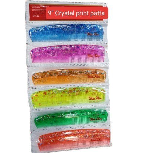 9 Inch Crystal Print Patta Plastic Comb