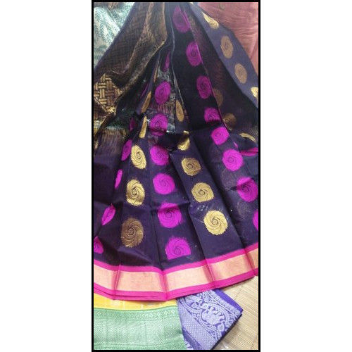Body Designed Baby Pink nad Blue (Base) Banarasi Silk Saree, 6.3 m (with  blouse piece) at Rs 1450 in Varanasi