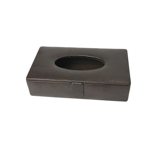 Leather Black Tissue Box