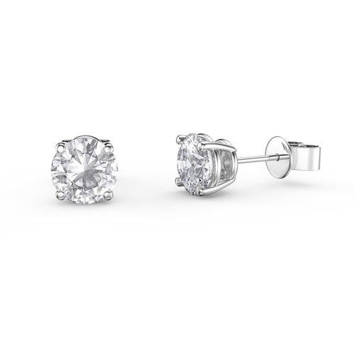 Sterling Silver CZ Stud Earrings