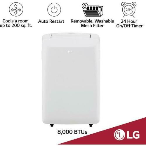 115V Portable Air Conditioner With Remote Control In White For Rooms Up To 20
