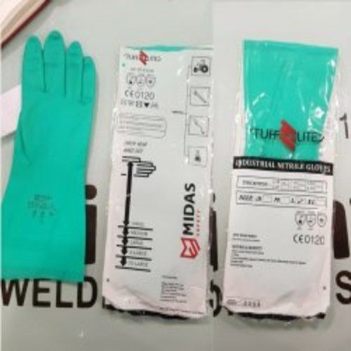 Breathable Rubber Green Nitrile Hand Gloves