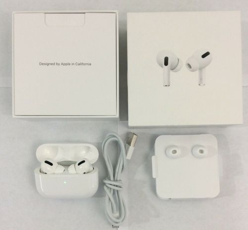 White Apple Airpods Pro Bluetooth Earbuds With Wireless Charging Case