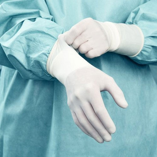 Mediserve White Latex Surgical Hand Gloves, Packaging Type: Box Grade: Medical