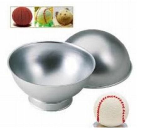 Silver Tone Ball Shape Aluminium Cake Baking Pan