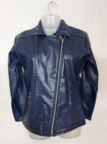 Blue Girls Pu Leather Jackets