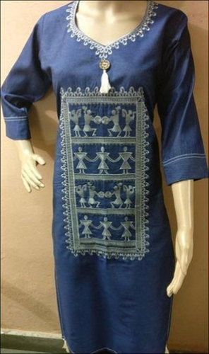 Blue Ladies Casual Denim Kurti