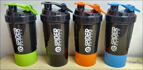 Black Light Weight Plastic Gym Shaker Bottle