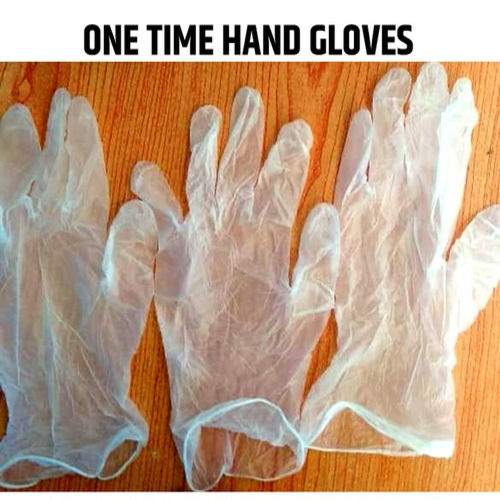 Breathable Transparent Poly One Time Use Hand Gloves, For Covid19