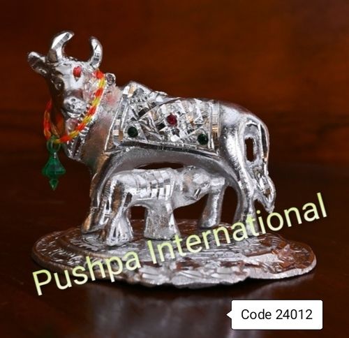 Decorative Silver Cow Statue