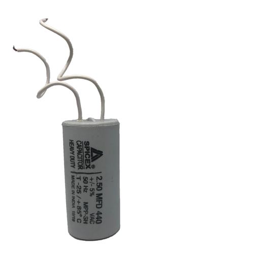 White/Grey/Yellow 2.5 Mfd Fan Capacitor 440V