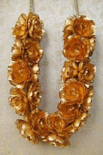 Golden Designer Peony Flower Garland