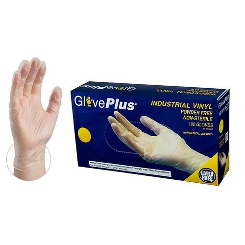 GlovePlus Industrial Clear Vinyl Gloves