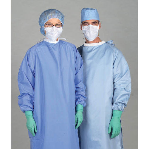 Non Woven Surgical Gown - Plain Design, Blue Color , Disposable and Unisex for Hospital and Clinic Use